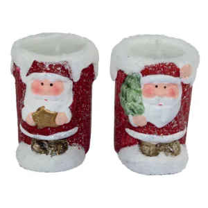 Χριστουγεννιάτικο Κερί Άγιος Βασίλης σε 2 Σχέδια – 8cm